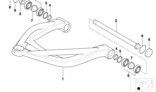 Tuerca hexagonal con brida M14x1,5 OEM 31427652741 para BMW Motorrad R 1150 R y R 850 R (modelos RR28, años 1999-2007). Original BMW Motorrad.