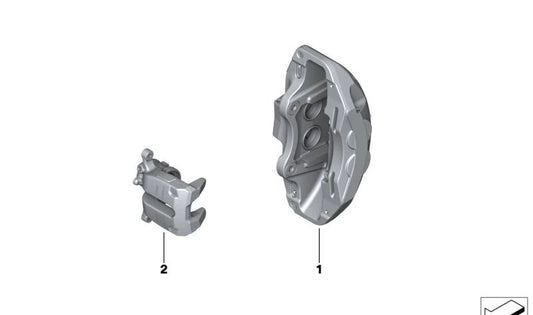 Rechte Bremsklemmgehäuse für BMW G20, G22, G26, G30N, G31N, G32N, G16 (OEM 34116897348). Original BMW