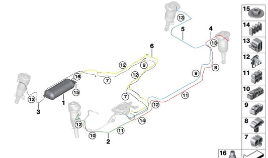 Conducto de aire trasero derecho OEM 37205A7E953 para BMW X5 (G05, G05N, G18, G18N), X6 (G06, G06N), X7 (G07, G07N). Original BMW.