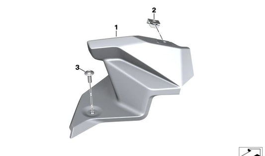 Remate interior izquierdo OEM 46638403923 para motos BMW F900XR (K84) y más. Original BMW Motorrad.