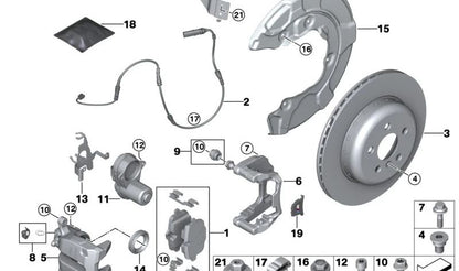 Brake Caliper for BMW 3 Series G80, G81, 4 Series G82, G83 (OEM 34209500727). Original BMW