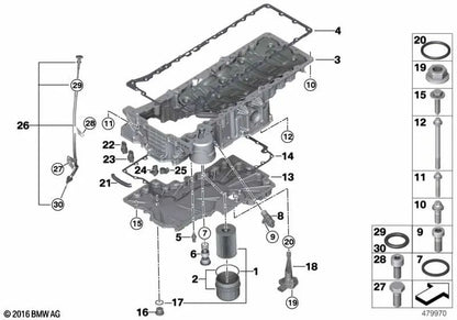 Oil Pan Gasket for BMW G12, G12N (OEM 11138623613). Genuine BMW.