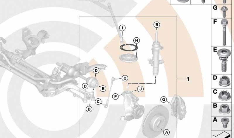 M10 Frontpuffer -Montage -Kit für BMW F20, F21, F22, F23, F30, F31, F34, F35, F32, F33, F36 (OEM 31352467064). Original BMW