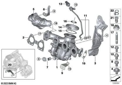 Junta de metal para BMW Série 1 E81, E82, E87N, E88, F20, F20N, F21, F21N, F40 Série 2 F22, F22N, F23, F23N, F44, F45, F45N, F46, F46N, G42, U06 Série 3 E90, E90N, E91, E91N, E92, E92N, E93, E93N, F30, F30N, F31, F31N, F34, F34N, G20, G20N, G21, G21N, G28