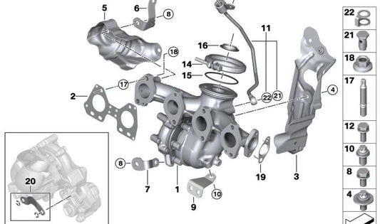 Junta de escape OEM 11628473270 para BMW F20, F21, F40, F22, F23, F44, F45, F46, F30, F31, F34, F32, F33, F36, G30, G31, G11, G12, F48, F39, G01, G02, F15, G05, F55, F56, F57, F54, F60. Original BMW.