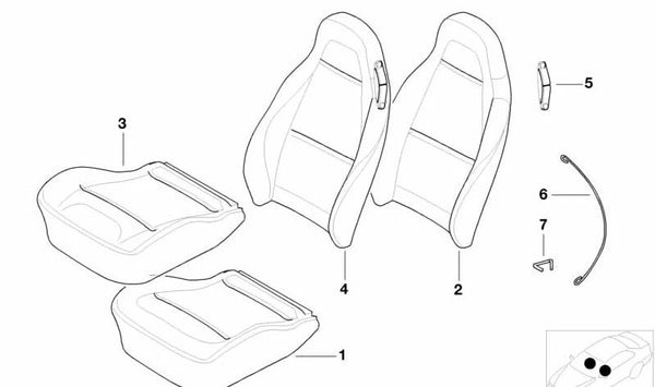 Funda respaldo de cuero izquierda OEM 52108413145 para BMW X5 G05, X6 G06. Original BMW.