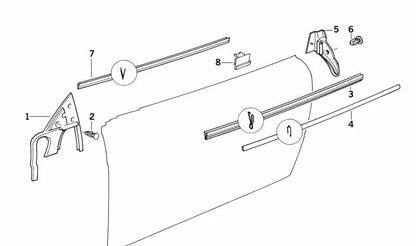 Junta derecha para BMW E31 (OEM 51321970786). Original BMW