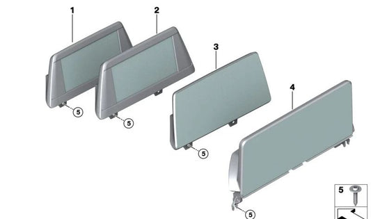 Tela de informações centrais para BMW F90, G30, G31, G38, G32, G01 (OEM 65506820396). BMW original