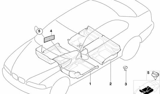 Revestimiento inferior delantero OEM 51478204002 para BMW E39. Original BMW.