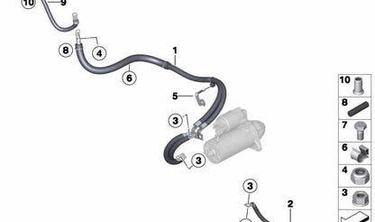 Cable de batería alternador y motor de arranque OEM 12427857551 para BMW F20, F21, F22, F87, F30, F34, F80, F32, F33, F36, F82, F83. Original BMW.