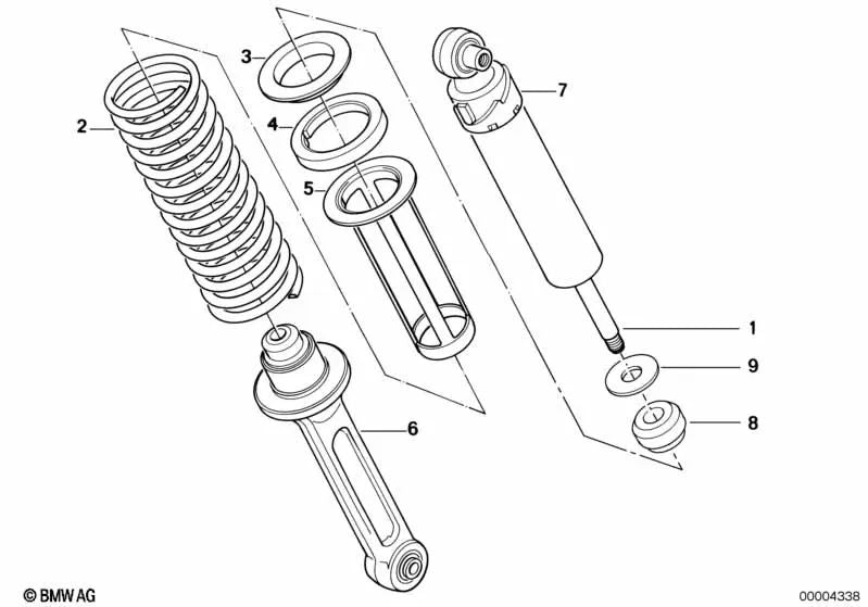 Muelle helicoidal amarillo para BMW (OEM 33532310506). Original BMW.