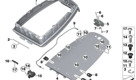 Palanca OEM 46548548528 para motos BMW F 750 GS, F 800 GS, F 850 GS, F 900 GS SF. Original BMW Motorrad.