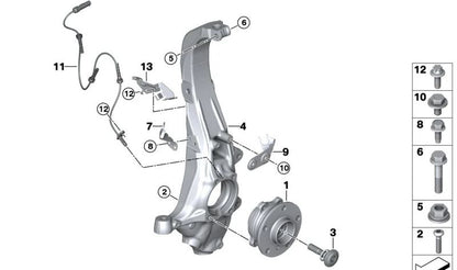 Soporte giratorio izquierdo OEM 31216876655 para BMW X5 G05, X5 M F95, X6 G06, X6 M F96, X7 G07, XM G09... y más. Original BMW.