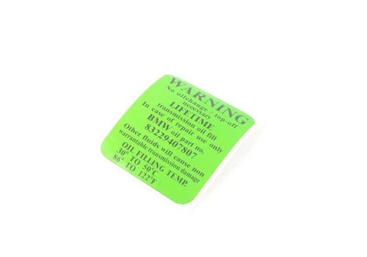 Pegatina OEM 24111423619 para BMW E46, E39, E38, E85. Original BMW.