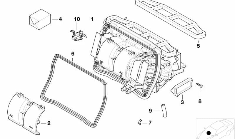 Air conditioning levers and small parts kit OEM 64118372791 for BMW E46, E83 (X3). Original BMW.
