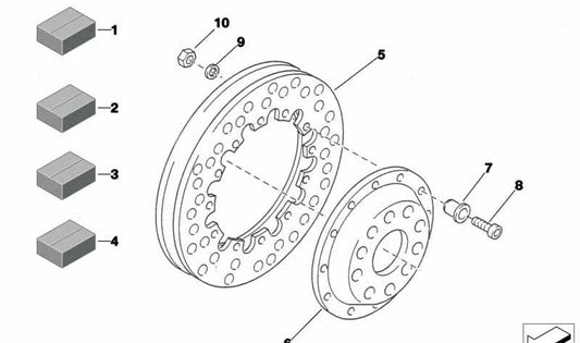 Links vorne Bremsscheibe 34112484547 für BMW E36 318IS. Kompatibel mit Modellen zwischen 1994 und 1994. Original BMW.