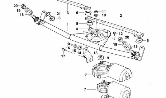 Transmission lever for BMW 3 Series E36 (OEM 61611387404). Original BMW