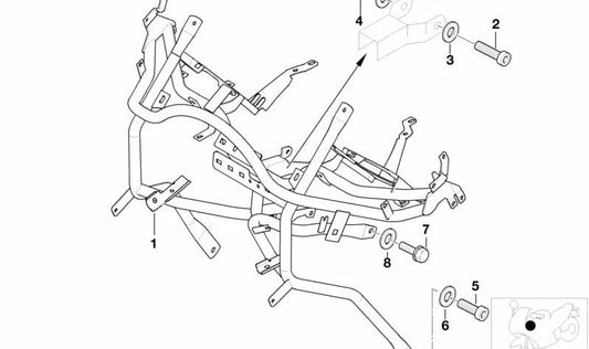 Soporte de revestimiento OEM 46637676588 para BMW Motorrad K 1200 LT (2004-2009). Original BMW Motorrad.