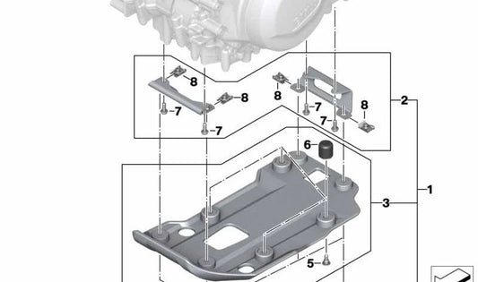 Protección de motor plástica OEM 11848564814 para motos BMW F 750 GS, F 800 GS, F 850 GS, F 900 GS, F 850 GS Adventure. Original BMW Motorrad.