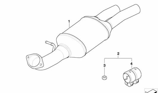 Filtro de partículas diésel OEM 18100418189 para BMW X5 E53 con motor M57 (EU3). Sustituye el filtro original para cumplir normativa de emisiones. Original BMW.