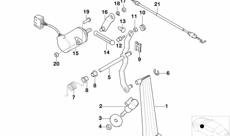 OEM Handbrake Lever 35412228043 for BMW E36. Genuine BMW.