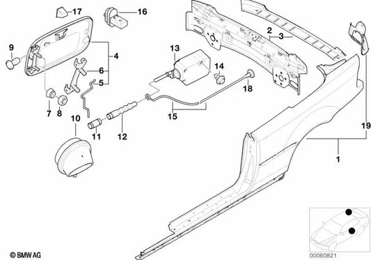 Rechte hintere Laterne für BMW 3 E46 -Serie (OEM 41217022604). Original BMW