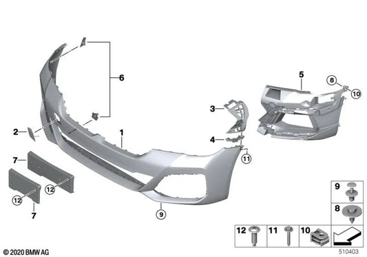 Supporto di registrazione frontale per BMW G30N (OEM 51118746295). BMW originale.