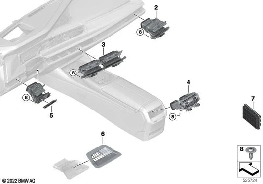 Slot diffuser for BMW G70 (OEM 64229872439). Original BMW
