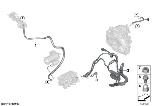 Cabo de partida auxiliar B+ para BMW X3 G01, G01N, X4 G02, G02N (OEM 12428476016). BMW original