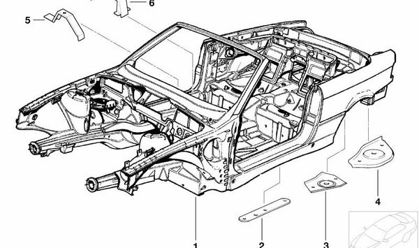 Soporte de refuerzo para caja de cambios izquierda OEM 41122256493 para BMW E36. Original BMW.