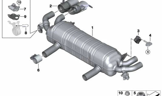 Embellecedor de escape derecho OEM 18307992026 para BMW G12, ALPINA B7 (G12). Original BMW y ALPINA.