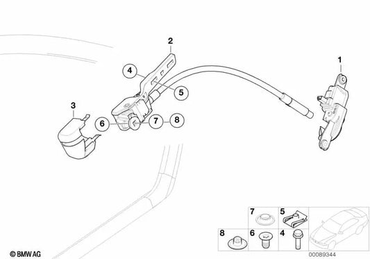 Right deck lid for BMW 3 Series E46 (OEM 51377028920). Original BMW.