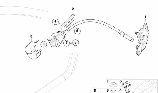 Mecanismo de ventanilla abatible derecha OEM 51377001622 para BMW E46. Original BMW.