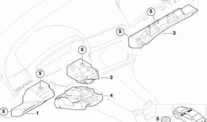 Protector de rodilla izquierdo OEM 51457115935 para BMW E46. Original BMW.