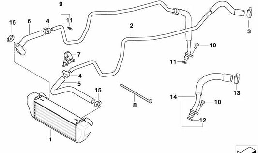 Tubería de refrigeración de aceite de admisión OEM 17227690639 para motos BMW K1200GT, K1300GT. Original BMW Motorrad.