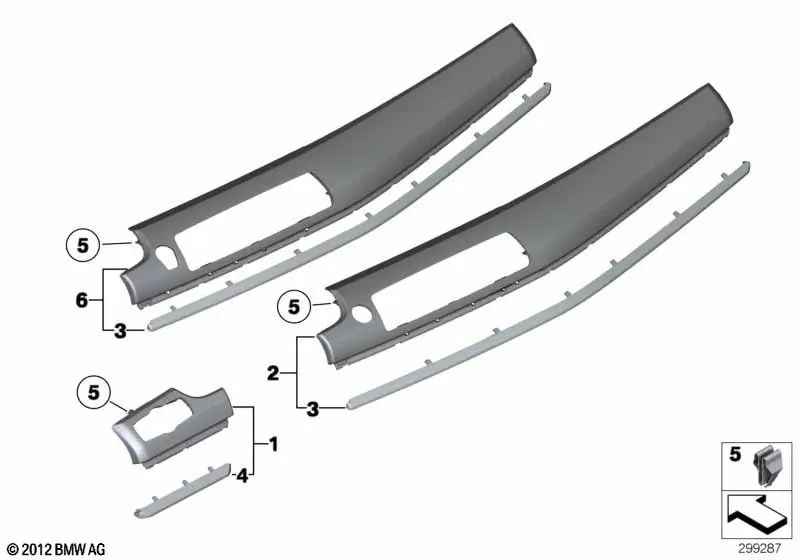 Accenti destro per BMW F07 (OEM 51459166969). BMW originale