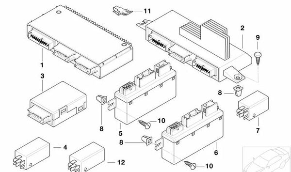 Módulo de control OEM 61358363230 para BMW Serie 7 E38 730i, 740i (modelos con motor M60) entre 1993 y 1996. Control de sistema Check-Control. Original BMW.