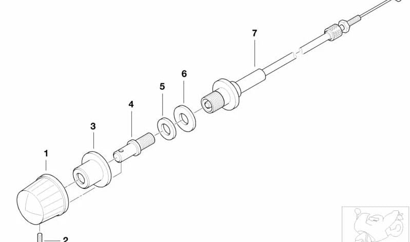 Bowdenzug OEM 63127655600 für BMW R1150RT, R850RT, R1150RS Motorräder. Original BMW Motorrad.