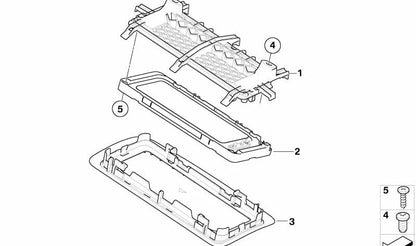 Soporte altavoz techo derecho OEM 65136951986 para BMW E91 (316d, 316i, 318d) todos los modelos compatibles. Pieza original BMW.