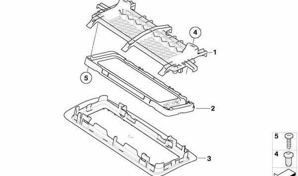 Soporte altavoz techo OEM 65136951984 para BMW E91, E91N. Original BMW.