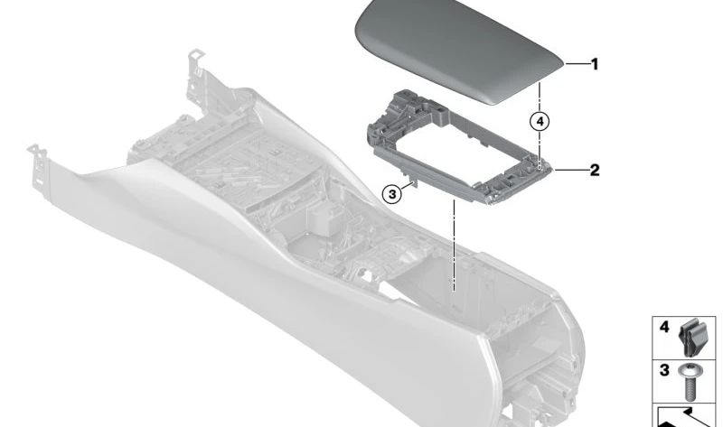 Reposabrazos central OEM 51169502222 para BMW F90 M5 CS. Compatible con modelos fabricados entre 03/2021 y 02/2022. Original BMW.
