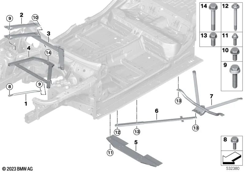 Front Wall Dome Barrier for BMW G60 (OEM 51615A26AF4). Original BMW