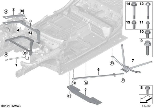 Front Wall Dome Barrier for BMW G60 (OEM 51615A26AF4). Original BMW