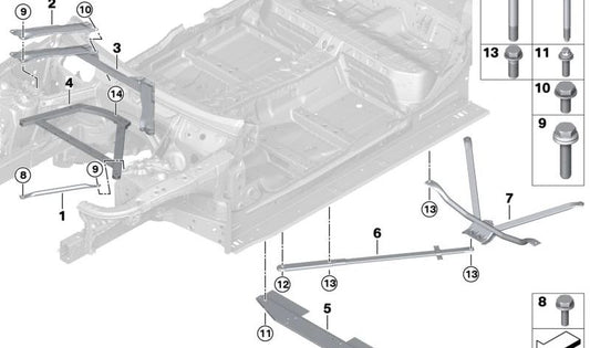Tornillo hexagonal con arandela M10X25 OEM 51648076922 para BMW F90, F91, F92, F93, G14, G15, G16, G60. Original BMW.