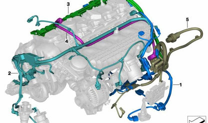 Modulo di cablaggio e trasmissione del motore OEM 12517848469 per BMW F87 (competizione M2/CS/CS Racing), F80 (M3). BMW originale.