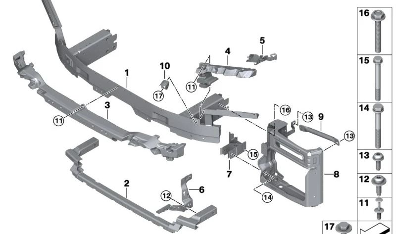 Linke vordere Schockkraft für BMW F96 (OEM 51118077163). Original BMW.