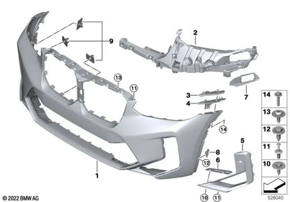 Guía parachoques izquierda superior para BMW F97, G01, G08, F98, G02 (OEM 51117399981). Original BMW.