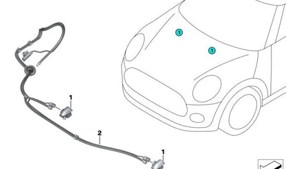 Tubo flexible limpiaparabrisas OEM 61677336079 para MINI F55, F56, F57, F56 BEV… y más. Original MINI.
