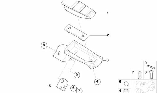 Tope de goma trasero OEM 46717660849 para BMW Motorrad F 650 CS (FK14) modelos 0174 y 0177. Original BMW Motorrad.