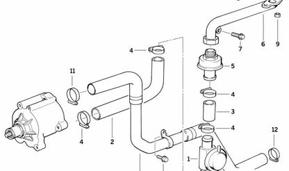 Tubo de admisión de aire OEM 11721401798 para BMW E36 M3 {BF91, BF92, BF99, BJ91, BJ92, CB91, CB92}. Original BMW.